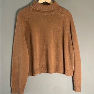 NakedCashmere Brown Cowl Neck Sweater Ribbed Knit